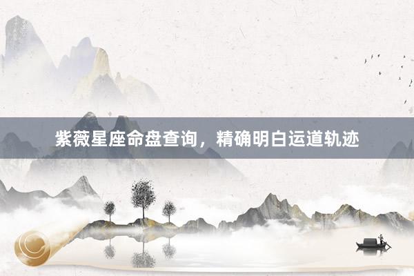 紫薇星座命盘查询，精确明白运道轨迹